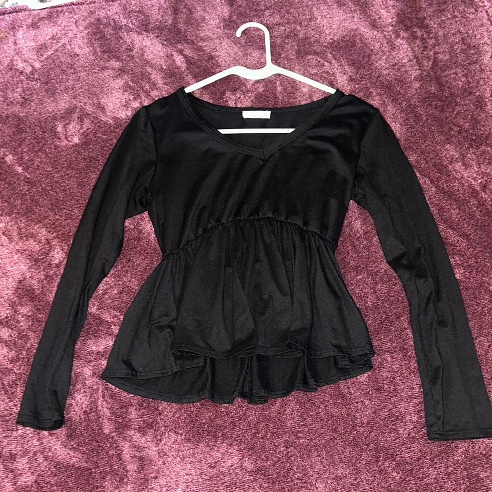 Black peplum top